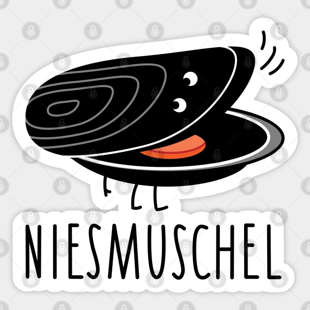 funny mussel sneezes Sticker by spontania